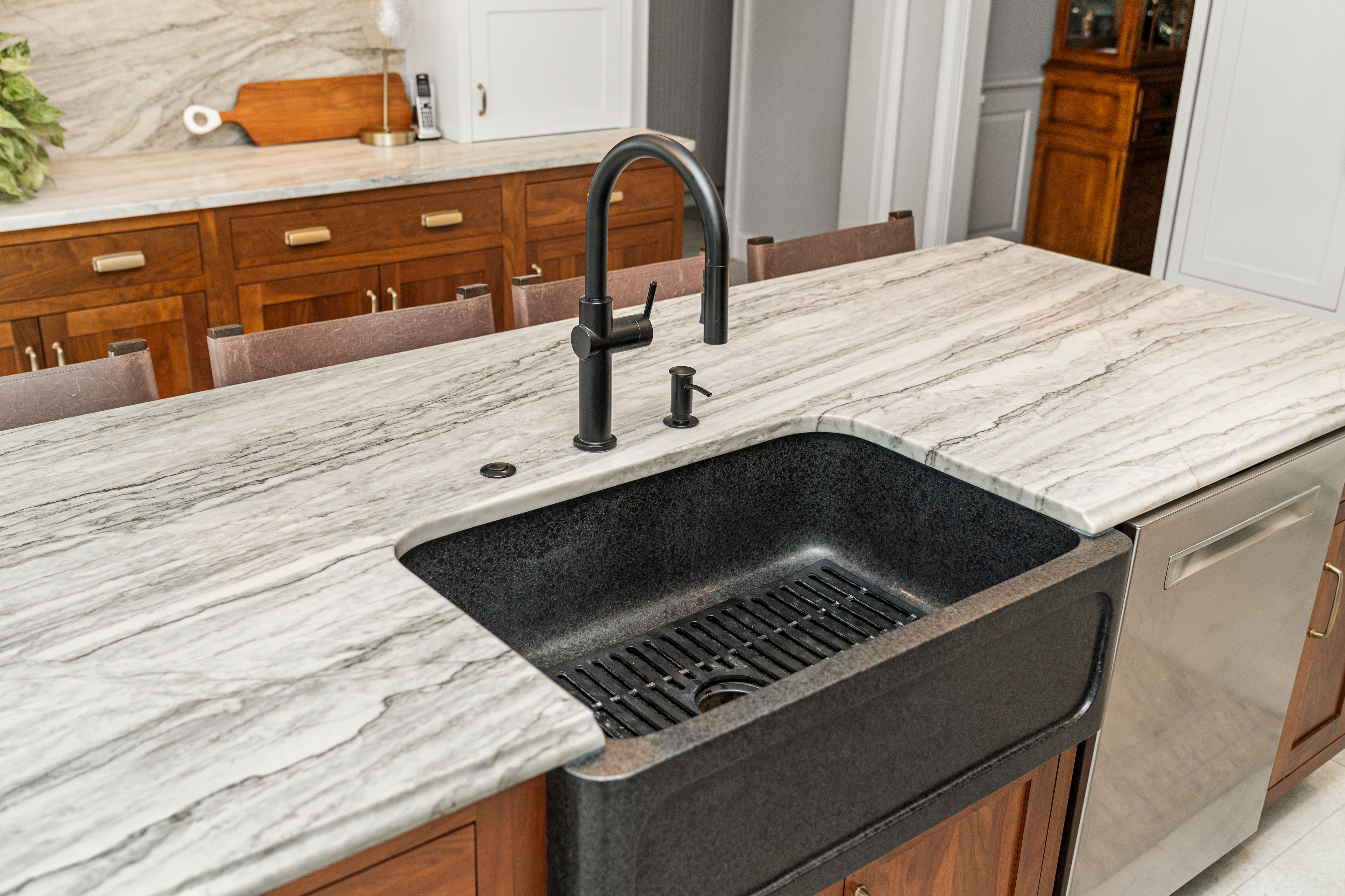 Luxury Stone Countertops and Kitchen Sink