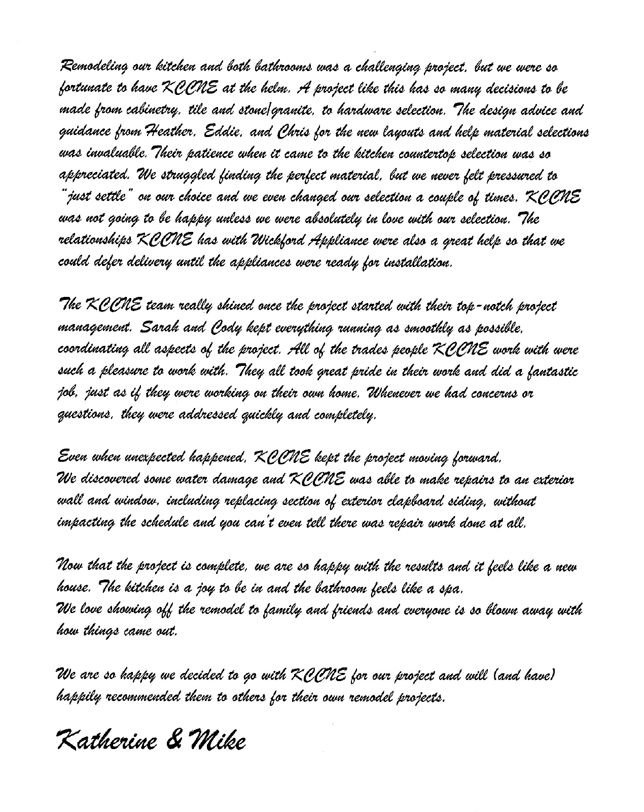 Customer Testimonial