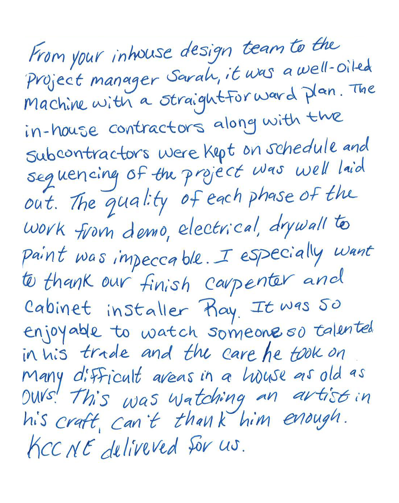 Customer Testimonial